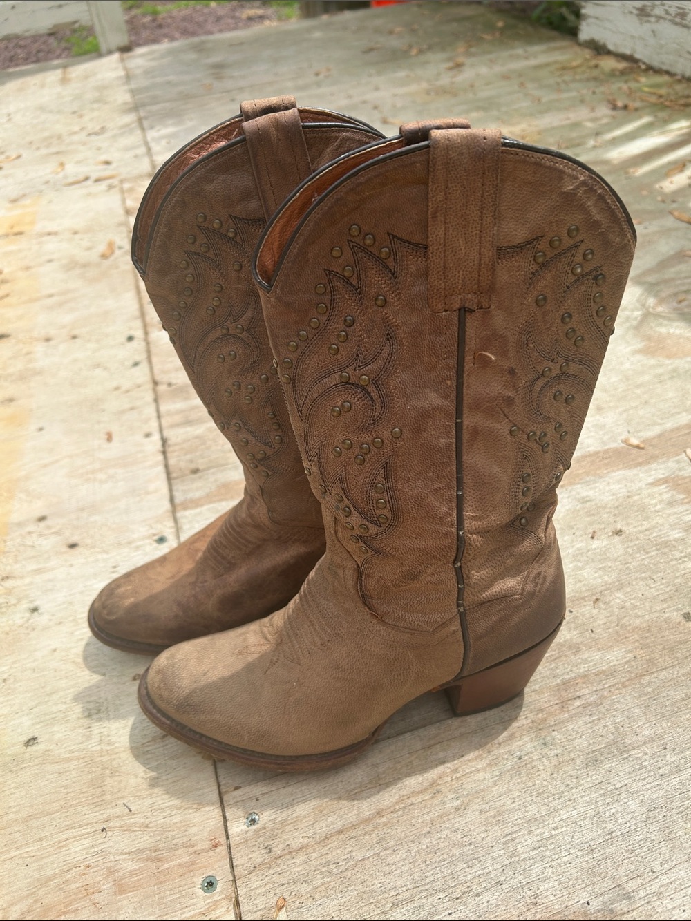 👢🤠👢Dan Post Brown Western Leather Cowboy Boots - Women's 6.5
